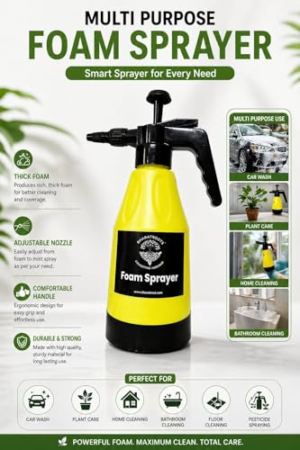 Image of 1.5L Pressure Spray Pump with Adjustable Nozzle,Leak-Proof Compression Sprayer for Watering, Fertiliser & Pesticide, Garden Lawn Plant Care And 800 Gsm Microfiber Cloth For Cleaning(Combo)