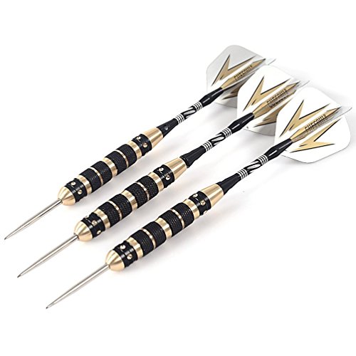 Cuesoul 26 Grams Steel Tip Darts - Black Coating Brass Barrels #TOP4