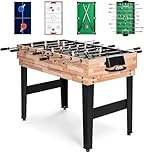 FCOUMY 4 in 1 Multi Game Table,Combo Game Table for Kids Pool Table, Foosball Table,Table Tennis Table,Air Hockey with All Accessory Great Gift for Kids (4ft,)
