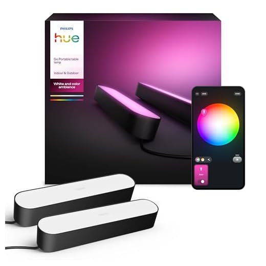 Philips Hue Play Pack White & Color Ambiance, Noir, Pack de 2,6.6W Kit de base, fonctionne avec Alexa, Google Assistant et Apple Homekit