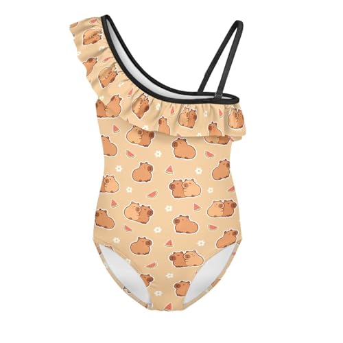 Image of Girls Swimsuit One Piece Ruffle Swimsuit Non-Slip Straps UPF 50+ for Girls Size 3-14 Years
