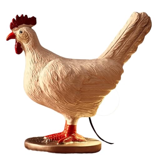 eyYvxmep - Lámpara de huevo de gallina, lámpara de mesa 3D con forma de pollo, lámpara de huevo LED realista, luz nocturna de resina con USB (lámpara de huevo de gallina)