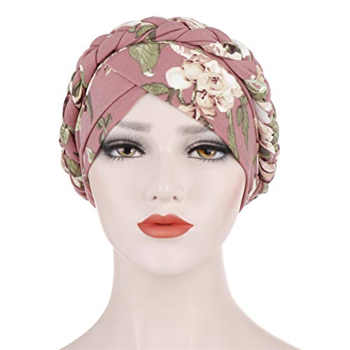 Reusable Women Shower Caps 100% Cotton Print Bath Caps Hat Long Hair Perfect for Women Designed for Women (Pink)