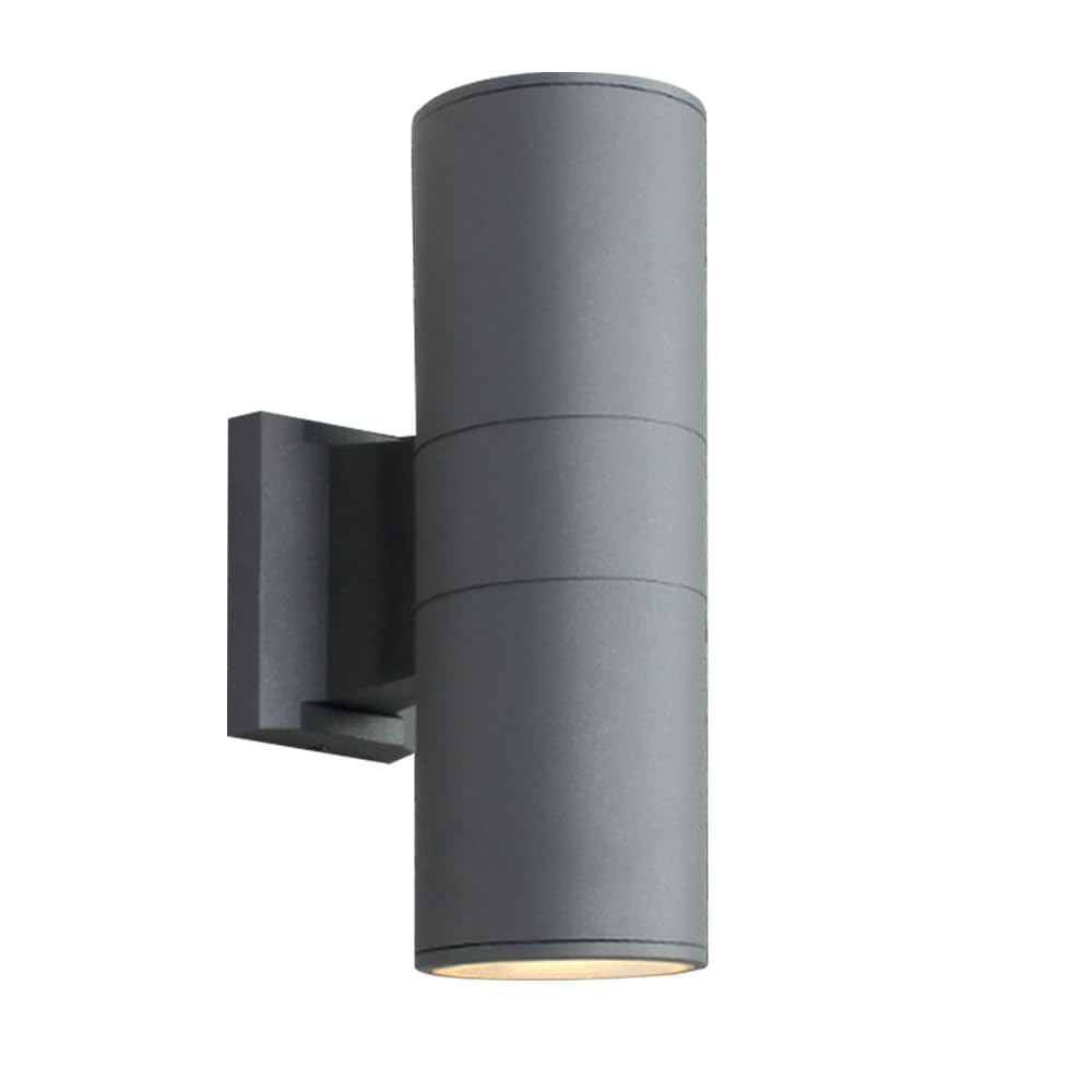 ITOSUI Outdoor LED Wall Sconce - Waterproof Up Down Cylinder Light for Patio, Garden, and Porch(Grey,18W)