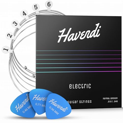 Havendi® Electric Guitar Strings 10-46 brilliant sound Regular Light Gauge Nickel Wound (6 string...