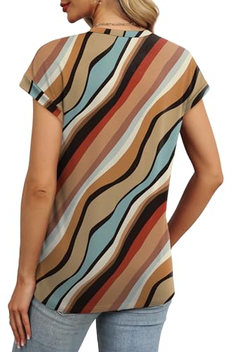 Image of Alaroo Womens Summer Tops Short Sleeve Shirts Crew Neck Cute Trendy Tunic Blouses (S-3XL)