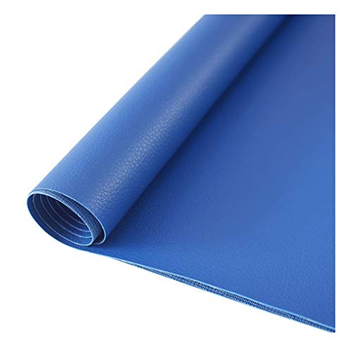 Tissu simili cuir imperméable et souple bleu saphir pour sellerie auto et loisirs créatifs - 3