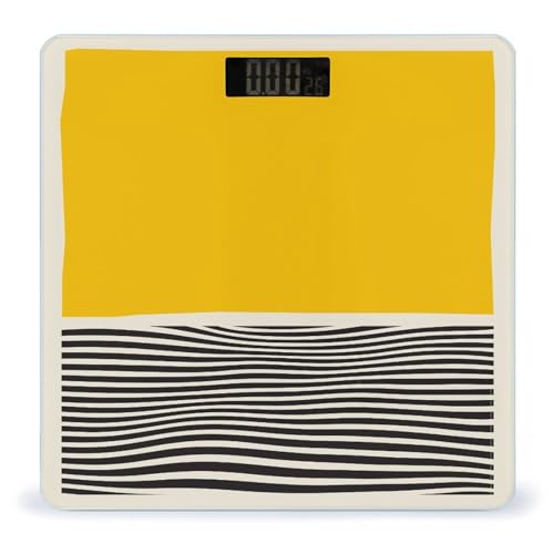 Báscula Digital de Baño Amarillo Mostaza y Negro miniatura 1