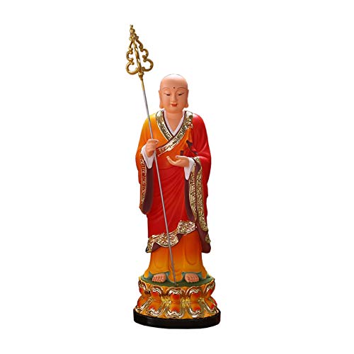 Statue de Bouddha debout vintage Ksitigarbha, sculpture Feng Shui aux finitions exquises