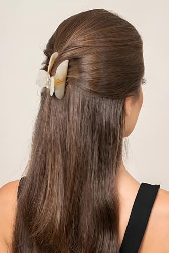 Image of Acrylic Letter Hair Clips for Women - Monogram Hair Claw Alphabet Large Hair Clip, Fashion Glitter Claw Clips Elegant And Durable Hair Accessory, Letter W