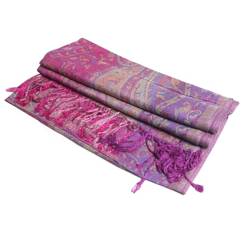 Women Paisley Pashmina Shawl Wrap Colorful Pattern Reversible Winter Scarf3