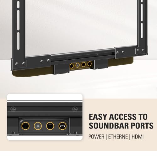 Image of Mounting Dream Soundbar Mount with Easy Access Design for SONOS Beam, SoundBar Bracket with Sliding Block Fits TV up to VESA 600x400mm, Compatible with The Beam Constructed of Duty Aluminum Profile