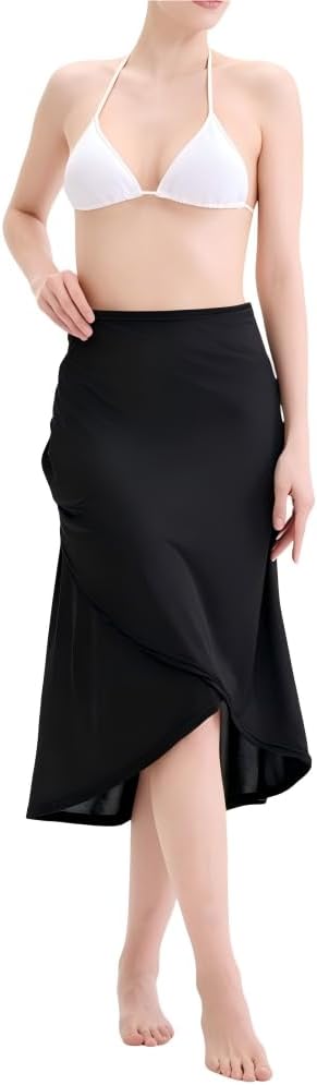 Women Swimsuit Cover Up Beach Wrap Skirt Sarong Bathing Suit Spaghetti Strap Dress Sheer Flowy Swimwear Coverup