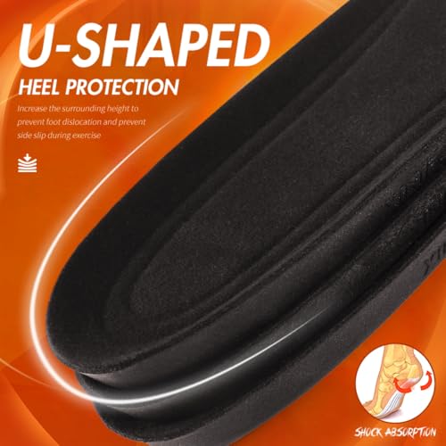 Image of XINIFOOT 3 Pairs Premium Comfort Shoe Replacement Insole, Shock Absorption Elastic Cushion Inserts, Breathable Shoe Inner Soles for Men (New Black)