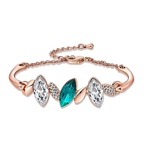 Bracelet breloques rose et cristaux bleus le cadeau parfait pour elle