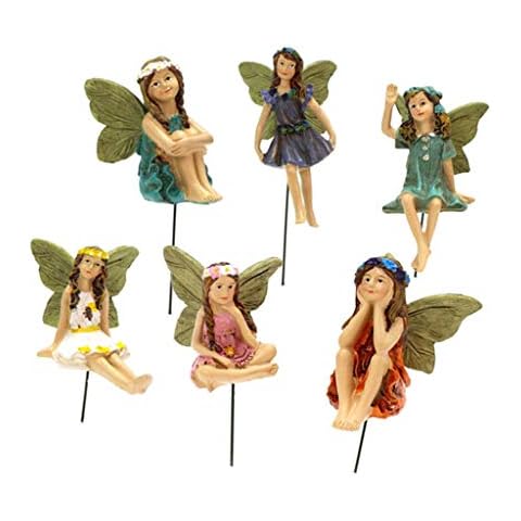 wrtgerht 6 Pieces Fly Wing Fairy Leprechaun Figurines Angel Outdoor Garden Yard Lawn knickknacks Cover
