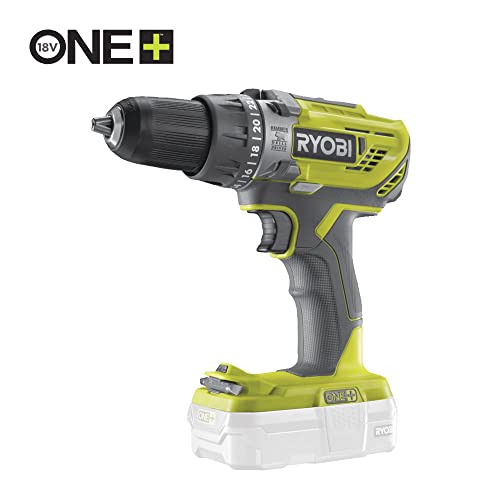 RYOBI - Perceuse à Percussion Sans Fil 18V ONE+ R18PD3-0 – Mandrin 13mm, 2 Vitesses, Fonction Percussion, 50Nm – Batterie Non Incluse