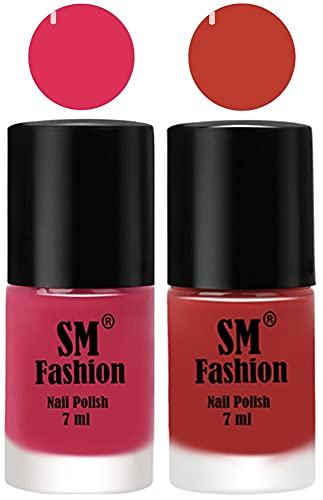 Image of Long Lasting Nail Polish | Nail Paint Combo 7 ml Each) - Set of 2 Dusty Pink-Dark Peach