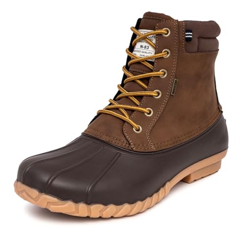 Image of Nautica Men's Duck Boots Waterproof Shell Insulated Snow and Rain Boot Lace-Up Winter Shoe Channing, Extended Sizes 7-16