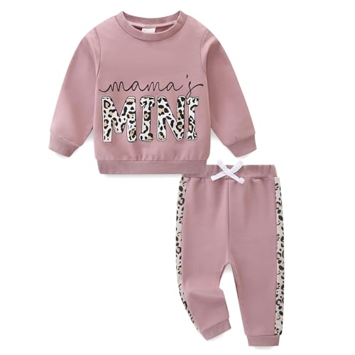 Toddler Baby Girl Clothes Long Sleeve Crewneck Sweatshirt with Pants Spring Fall Winter Outfits