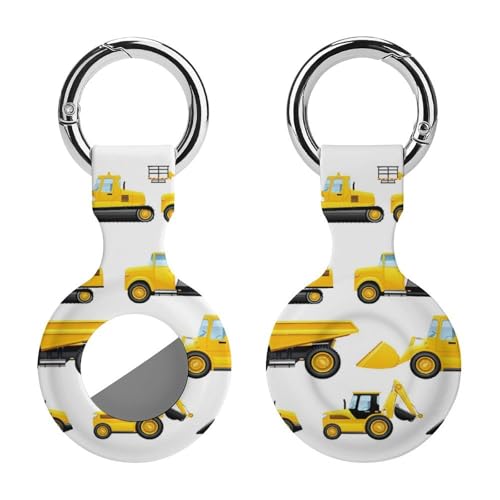 AirTag �P�[�X �G�A�^�O�L�[�z���_�[ Images of Construction Vehicles And Machinery Trucks �G�A�^�O�J�o�[ ���^ �y�� �ϏՌ� �����h�~ �ϋv�� �g�ѕ֗� �����h�~ �q����p�̃��P�[�^�[ GPS�y�b