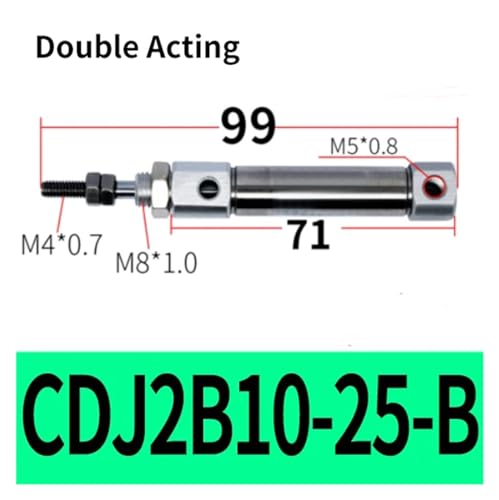 Cilindro micromagnético CDJ2B10-15-B de doble efecto en acero inoxidable 3