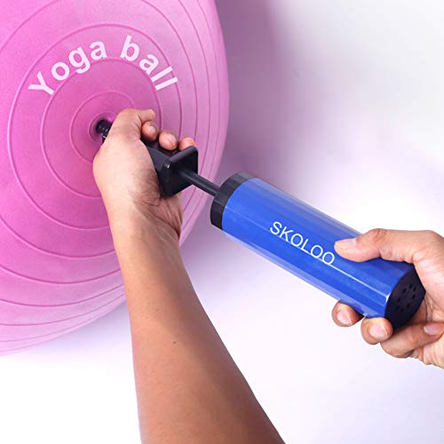 Hand Air Pump for balls: Yoga Ball, Horse Hopper, Unicorn Bouncer, Balloon, Gym Ball, Inflatable Bouncing Horse, Two-way hand pump, Blue