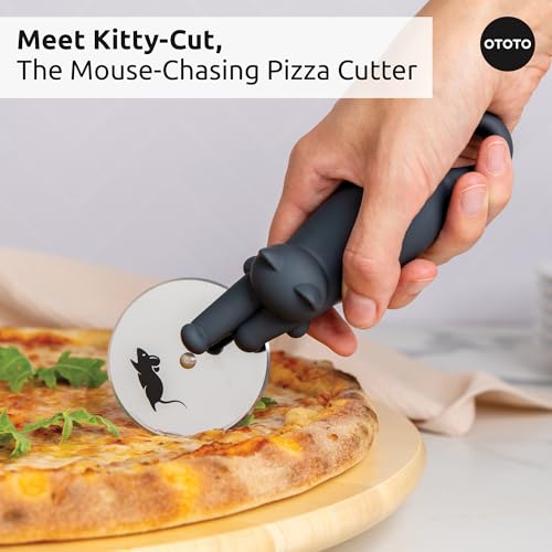 Image of OTOTO Muscateers Bundle of Mary Cat, Katie, Kitty - Jar Scraper Spatula, Soup Ladle, Pizza Cutter - Cute Kitchen Accessories, Spooky Gothic Cat Gifts for Women, Kitchen Gifts, Halloween Gifts