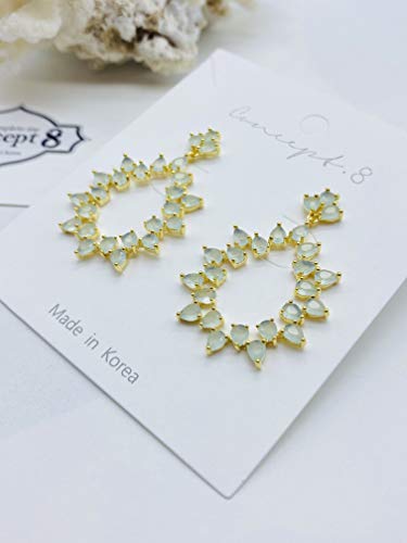 Concept8 Gold plated tear drop cubic zirconia earrings with 925 silver post3