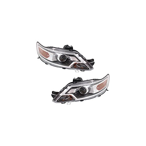 Evan-Fischer Headlight Set Compatible with 2010-2012 Ford Taurus Left Driver and Right Passenger Side Halogen With bulb(s)