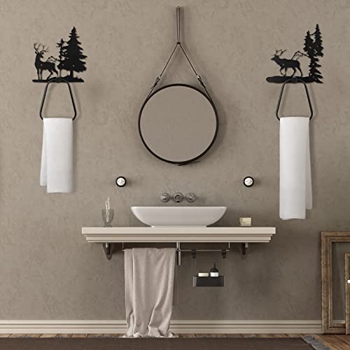 Peryiter 3 Pcs Bear Towel Holder Black Bear Towel Ring Bathroom Decor Farmhouse Cabin Bathroom Decor Rustic Hand Towel Holder Rack Kitchen Towel Holder For Kitchen Bathroom Decor Accessories #TOP4