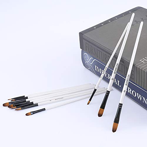 Gethpen F988-12 Filbert Paint Brushes Set, 12 Pcs Artist Brush For Acrylic Oil Watercolor Gouache Artist Professional Painting Kits thumb #3