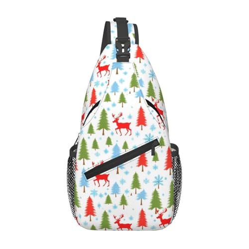 Mochila cruzada para senderismo y viaje con diseño navideño miniatura 1