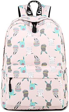 Tesucotus Backpack for Girls Little Girls' Bookbag Elementary Middle School Bag 16 inch (Pink Bunny)