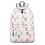 Tesucotus Backpack for Girls Little Girls' Bookbag Elementary Middle School Bag 16 inch (Pink Bunny)