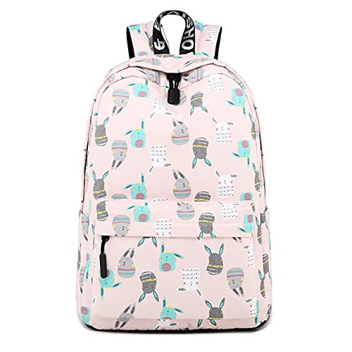 Tesucotus Backpack For Girls Little Girls' Bookbag Elementary Middle School Bag 16 Inch (Pink Bunny) #TOP19