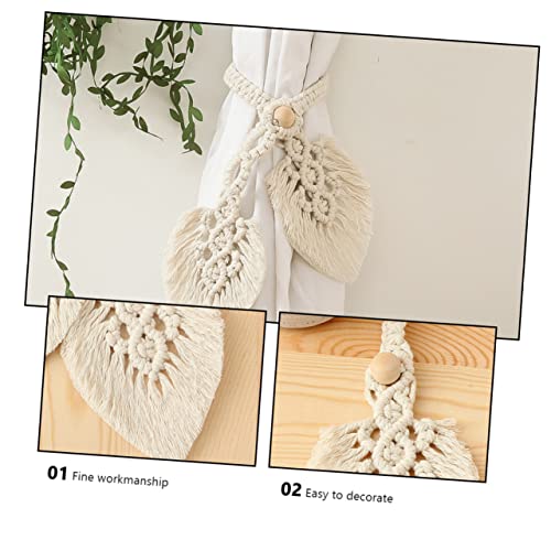 Amarre de cortina beige OUdini set de 2 piezas con hebillas para el hogar 5