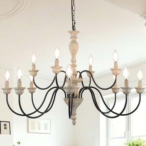 ZIRALIO 2 Tier 35in Large 12 Light Farmhouse French Country Chandelier