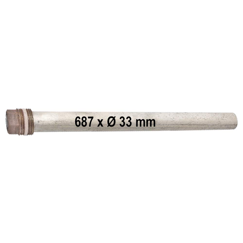 Magnesiumanode 687 x Ø33mm, DN40 1 1/2" Opferanode Schutzanode Verzehranode