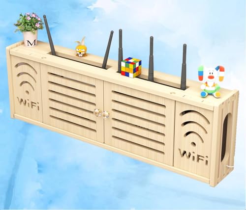 Boîte de rangement pour routeur – Étagère murale sans fil, idéale pour l'organisation du routeur WiFi, design peu encombrant, durable et élégant