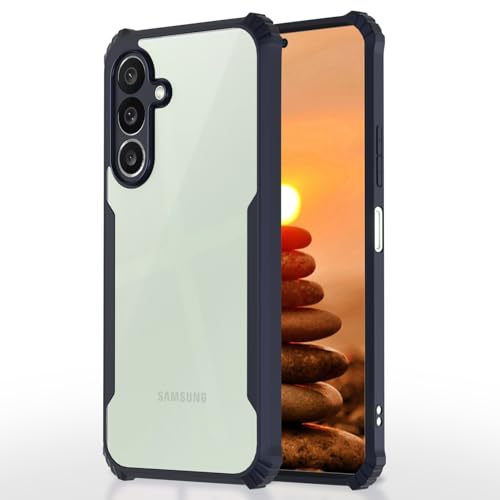 Image of Pikkme Back Cover for Samsung Galaxy M36 5G | Ultra Hyrbid | Full Camera Protection | Raised Edge | Crystal Clear Transparent Bumper Case (Blue)
