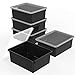 Storex Letter Size Deep Storage Tray ? Organizer Bin with Non-Snap Lid for Classroom, Office and Home, Black, 5-Pack (62543U05C)