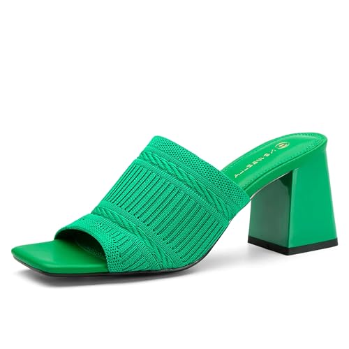Women's Square Toe Heeled Sandals - Block Heel Sandals for Commute & Daily Wear
