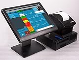 15' Kasse für Gastronomie (Restaurant, Kantine, Gaststätte, Biergarten, Imbiss usw.), Kellnerkasse, Gastrokasse mit BlitzKasse RestaurantM Kassensoftware
