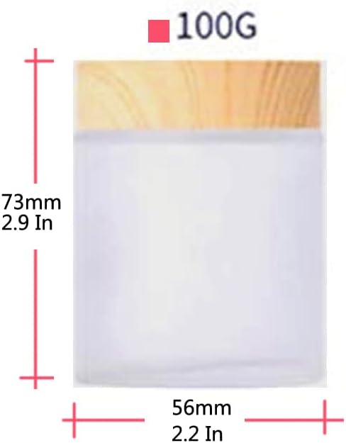 Healthcom 4 Packs 3.3 Oz Empty Glass Jars 100ml Round Frosted Glass Cosmetic Cream Jar Bottles with Wood Grain Lid Refillable Container Lotion Cream Box Jar Pot DIY Makeup Lip Balm Eyeshadow : Beauty & Personal Care