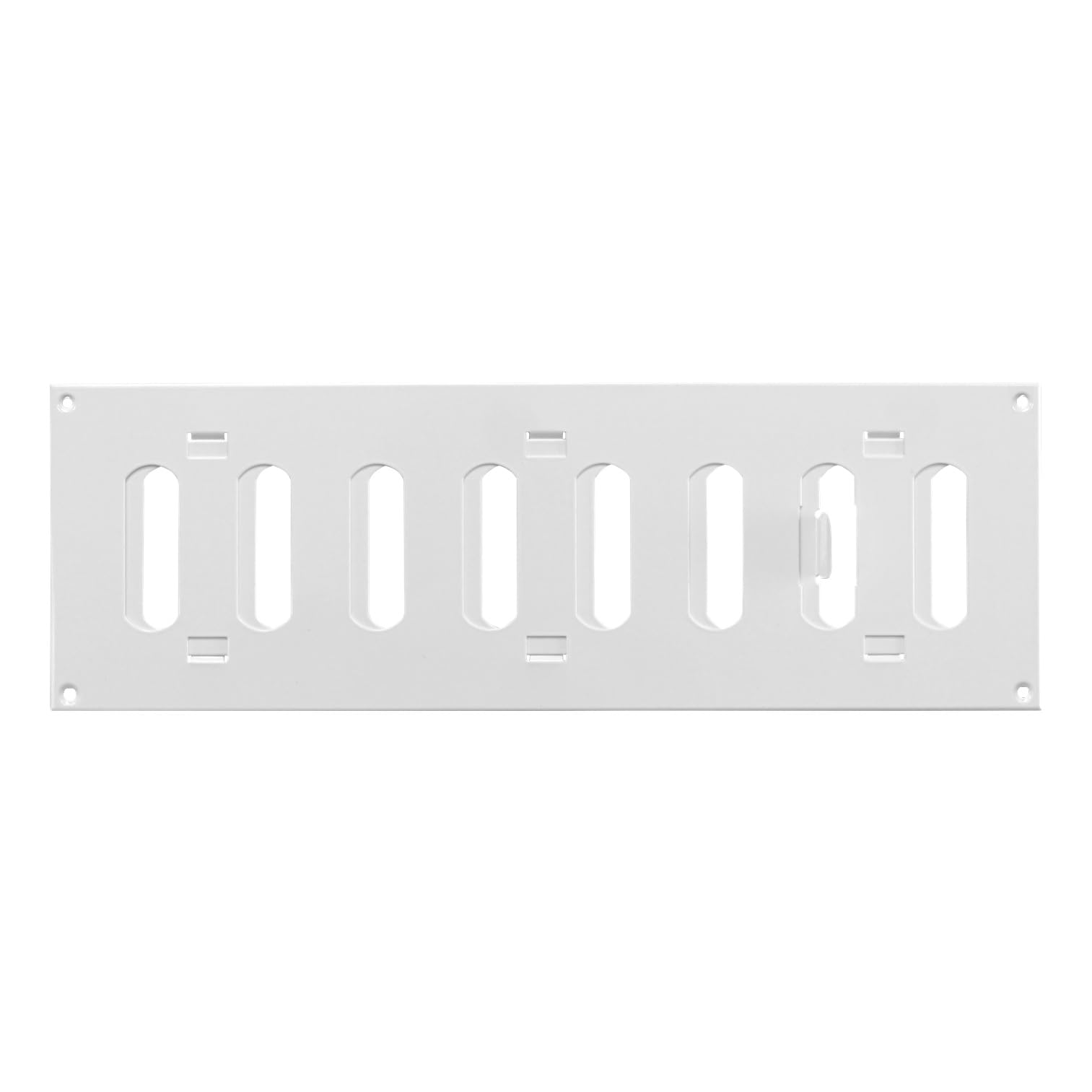 Armar Trading Ltd White Metal Air Vent Grille 300Mm X 100Mm With Shutter Flat Louvre Duct Cover