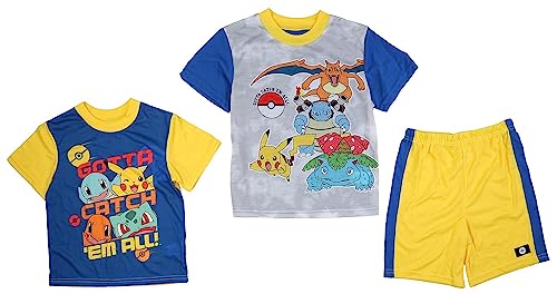 Pokemon Boys' 3-Piece Pajama Set