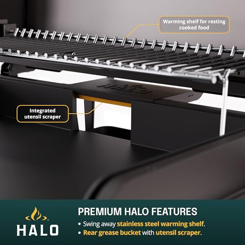 Image of HALO Elite2B Outdoor Griddle | 2 Burner, 4 Cooking Zones | Portable with Warming Rack | 480 sq. in. (24″ x 20″) Wind-Proof Cooking Surface | Propane and Natural Gas Grill | HZ-1003-XNA