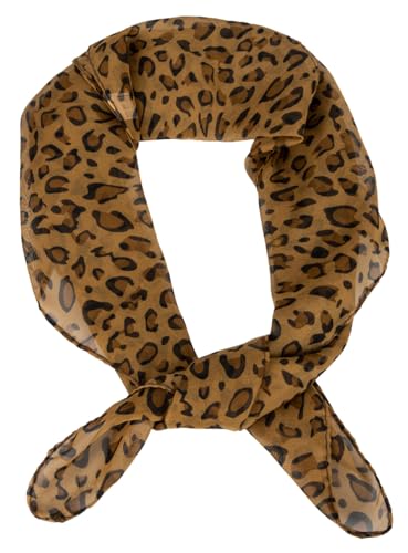 Women-Silky-Leopard-Print-Scarf Lightweight-Square-Neck Scarf Leopard Accessory for Spring Summer Season3