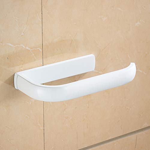 Preisvergleich Produktbild WOMAO Weiß Rollenhalter, Messing Toilettenpapierhalter, Elegant Klorollenhalter Stark Konstruktion für WC Wandmontag Wand Befestigung Einfach Modern Stil